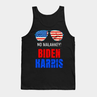 No Malarkey, Biden Harris 2020 for The American President, Funny Anti Trump Distress Design Tank Top